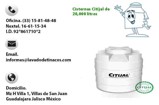 Cisternas Citijal de 20000 litros distribuidores en Jalisco Guadalajara Zapopan tonala